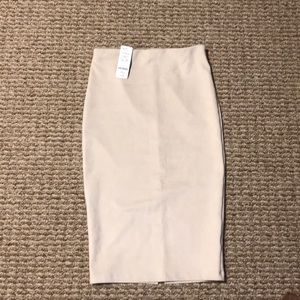 Bebe cream suede skirt